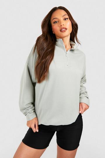 Tall Plain Half Zip Sweatshirt sage