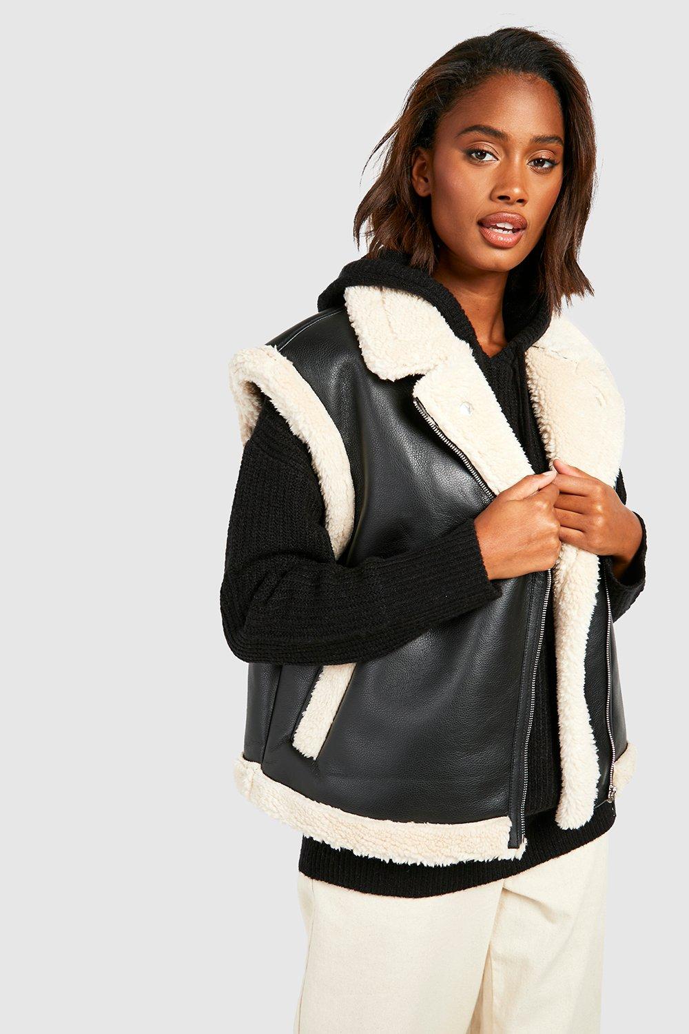 Petite black aviator sales jacket