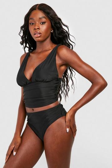 Buy Black High Neck Mesh Tummy Control Swimsuit from the Next UK