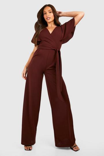 Tall Belted Tailored Jumpsuit chocolate