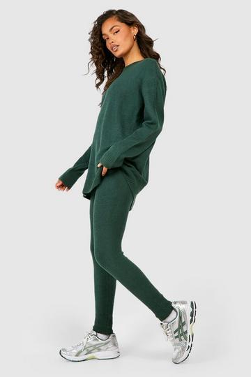 Green Soft Knit Tracksuit