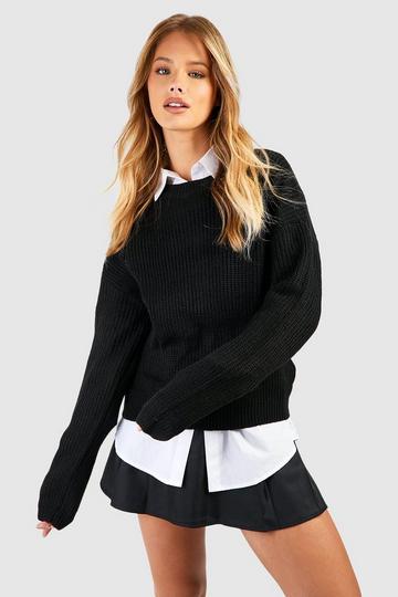 Basic Crew Neck Sweater black