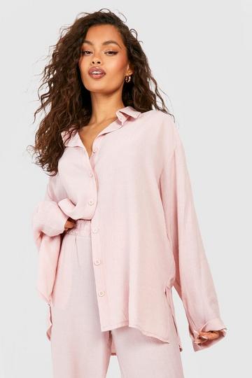 Crinkle Relaxed Fit Shirt blush