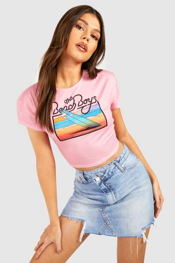 The Beach Boys License Band Baby Tee light pink