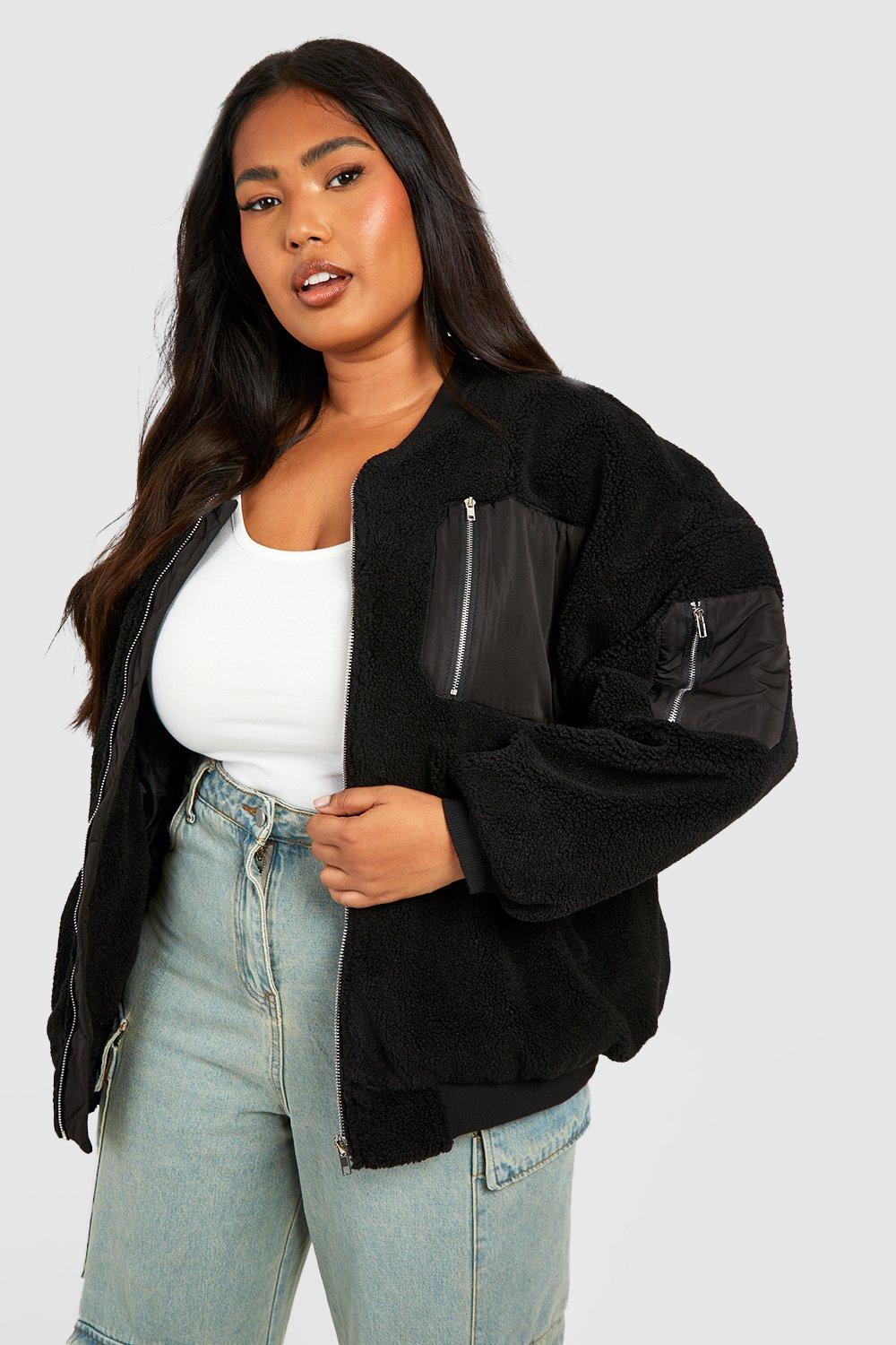 Plus size outlet black utility jacket