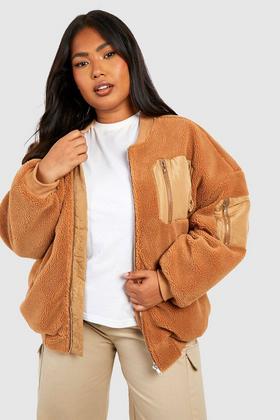 Women's Oversized Sherpa Bomber Jacket