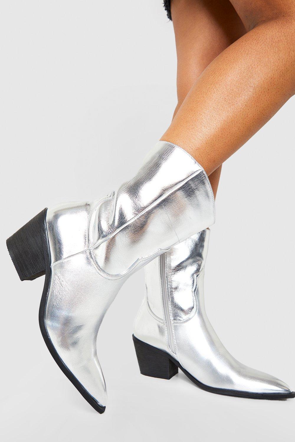 Silver boots size on sale 12