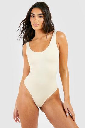Nude Bodysuit With Clear Strap