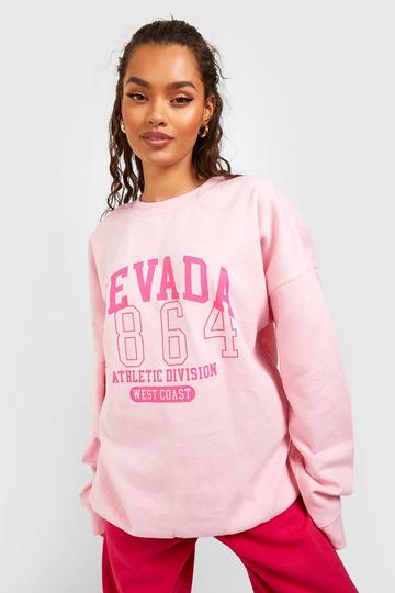 Nevada Slogan Oversized Sweatshirt light pink
