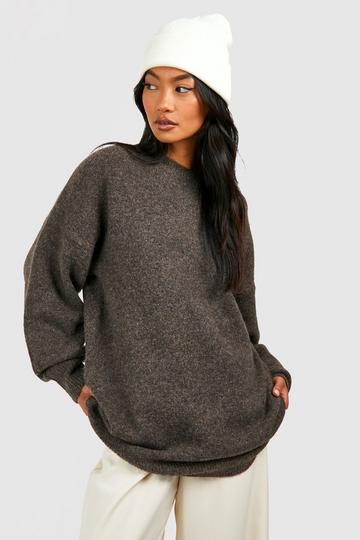 Soft Knit Longline Sweater mocha