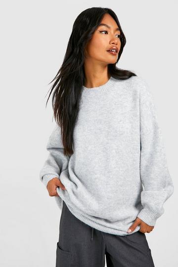 Silver Soft Knit Longline Sweater