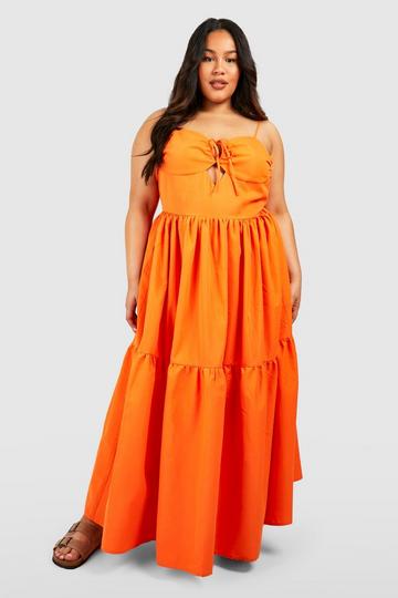 Plus Woven Halterneck Maxi Dress orange