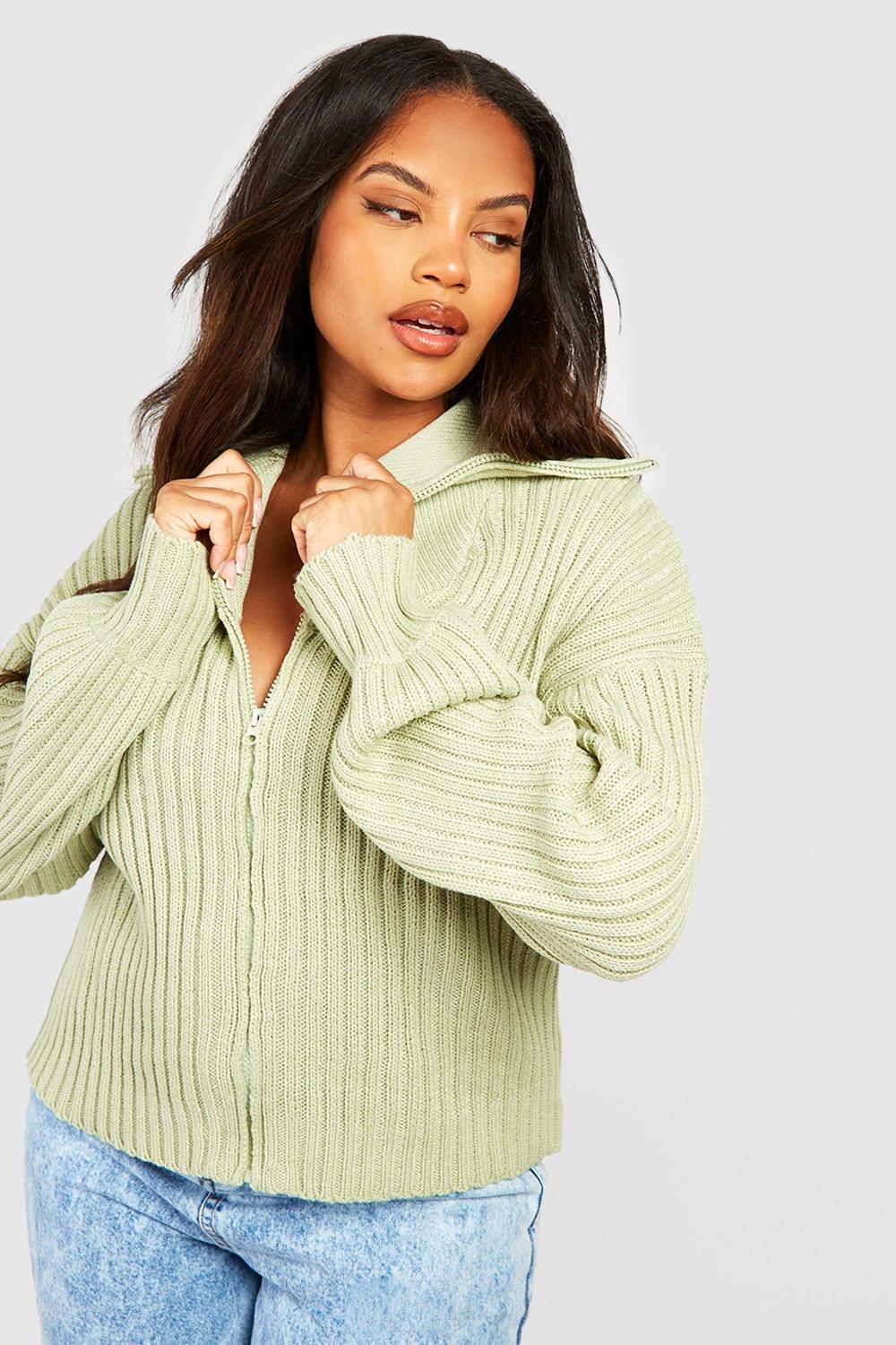 Khaki green cheap cardigan womens