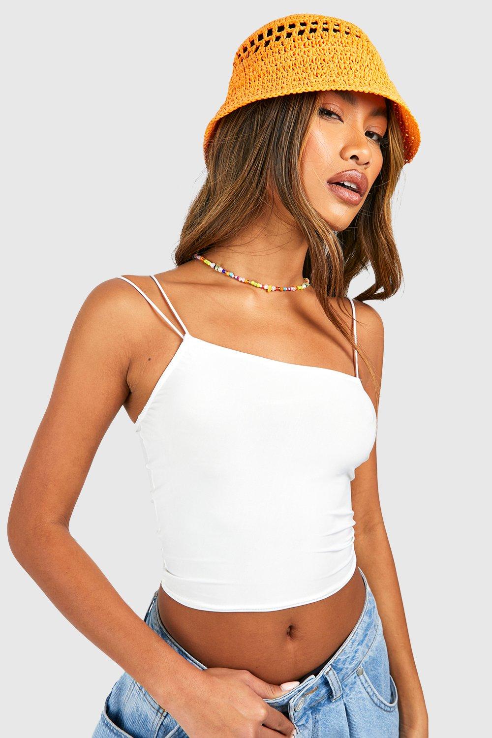 Spaghetti strap long sleeve on sale top