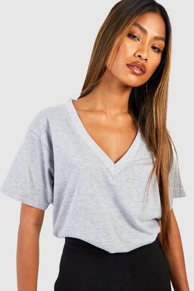 oversized deep v neck t shirt