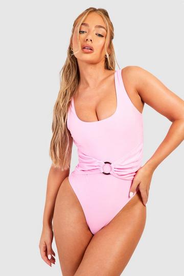 Tummy Control O-ring Scoop Swimsuit baby pink