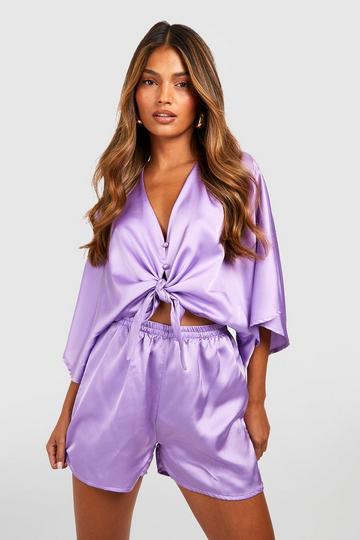 VELOMY Womens Tops Solid Twist Front Blouse (Color : Lilac Purple, Size :  M): Buy Online at Best Price in UAE 