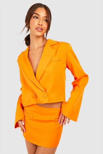 Low Rise Micro Mini Tailored Skirt orange