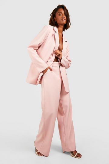 Straight Leg Relaxed Fit Tailored Trousers blush