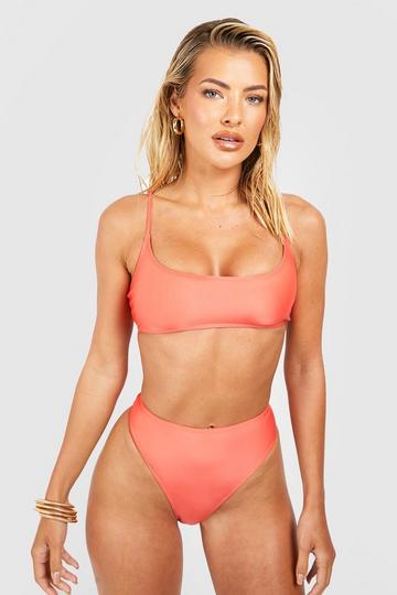Coral Pink Essentials High Waisted Bikini Brief