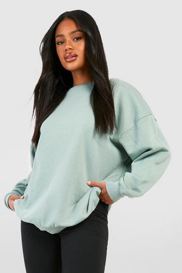 Oversized Sweater With Reel Cotton sage