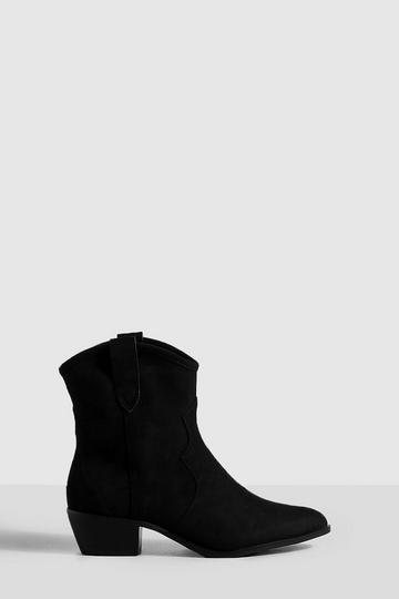 Black Wide Width Basic Cowboy Boots