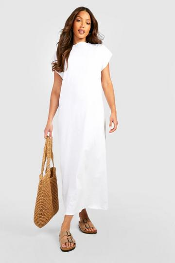 Tall Cotton T-shirt Midaxi Dress white