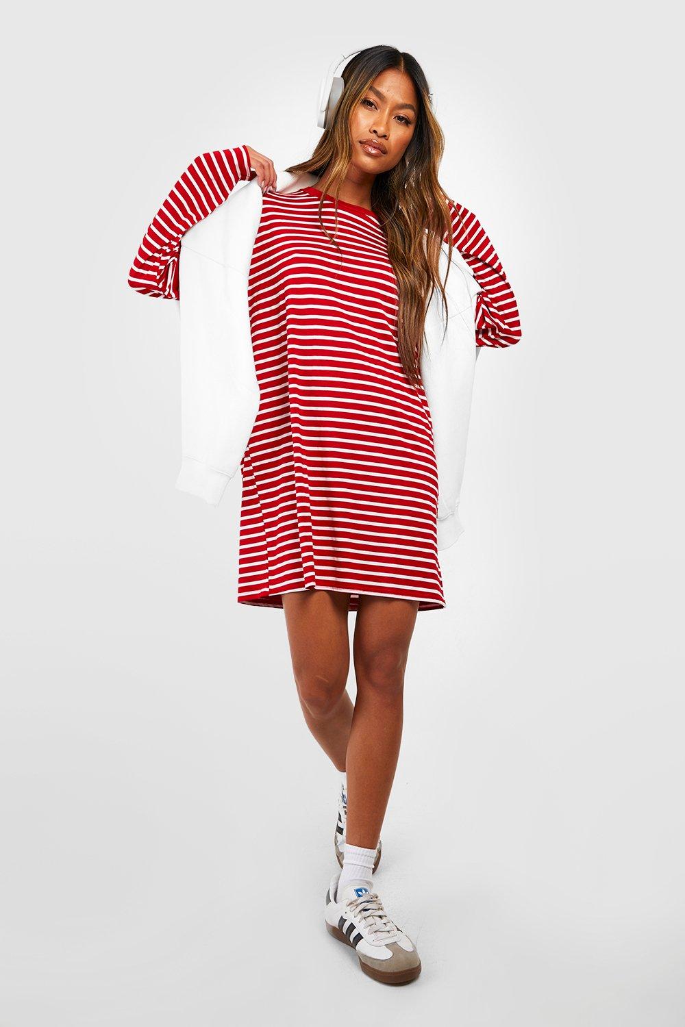 Rainbow striped hot sale shirt dress