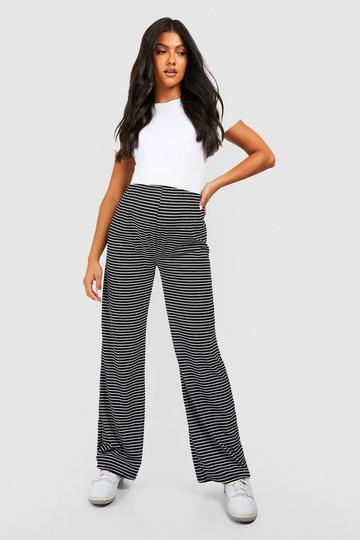 Striped wide leg pants