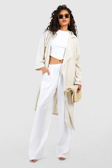 Linen Look Slouchy Trench Coat stone