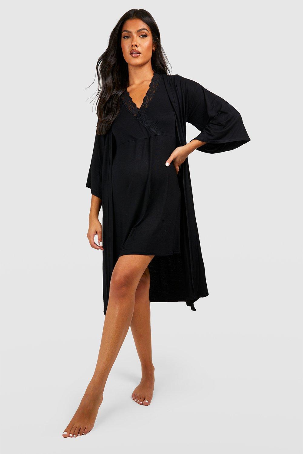 Plus size nursing hot sale gown and robe set