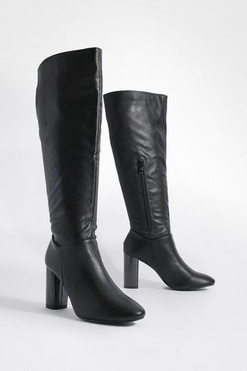 Black 32-23502-03 Heel Knee High Boots
