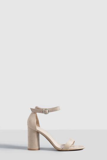 Rounded Heel 2 Part Barely There Heels nude