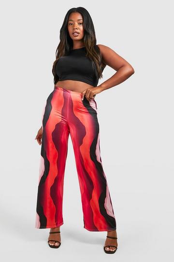 Plus Size Wide Leg Trousers Boohoo Uk