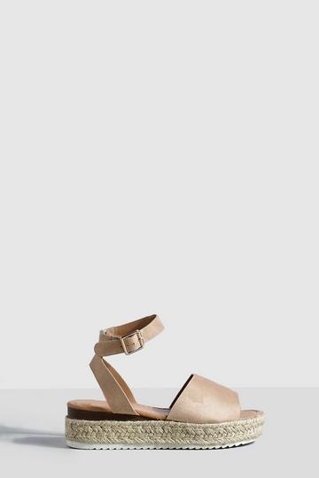 Two Part Espadrille Flatforms nude