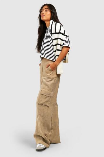 Stone Beige Soft Touch Pleat Front Gap Trousers