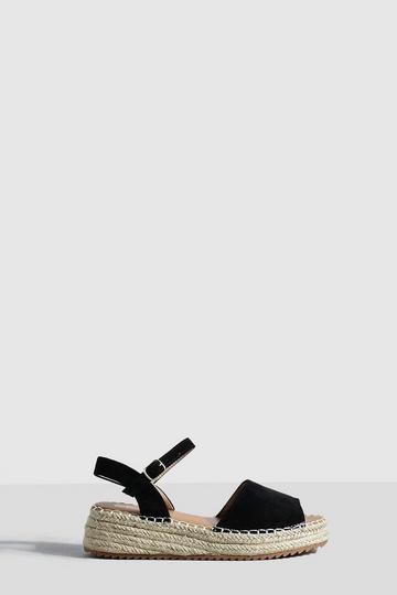 Black 2 Part Flatform Sandals