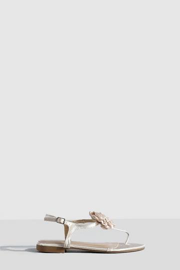 Rose Detail Sandals champagne