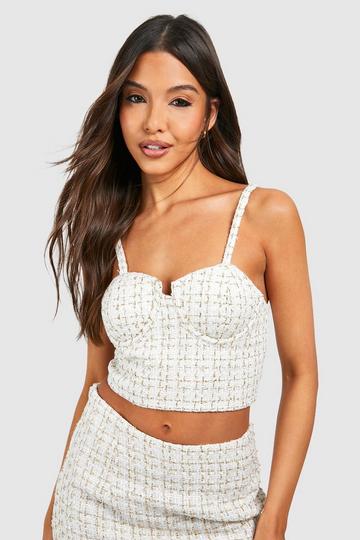 Boucle Sweetheart Cupped Bralette cream