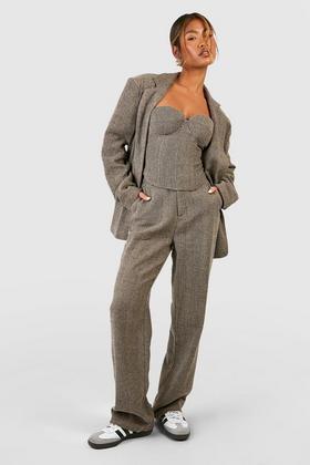 Picabo velvet wide-leg pants ($365) ❤ liked on Polyvore featuring pants, brown  trousers, velvet pants, velvet wide leg…