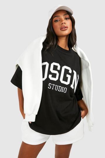 Black Dsgn Studio Applique Oversized T-shirt