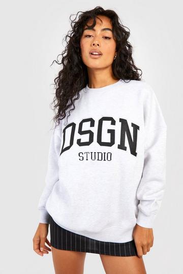 Dsgn Studio Applique Oversized Sweatshirt ash grey