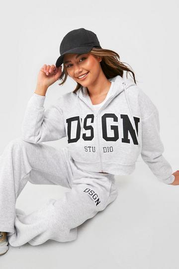 Dsgn Studio Hoodie And Straight Leg Jogger Tracksuit ash grey