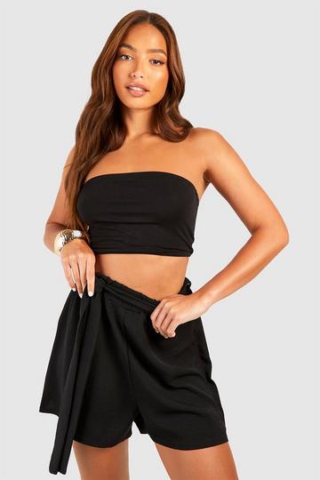 Tall Belted Floaty Short black