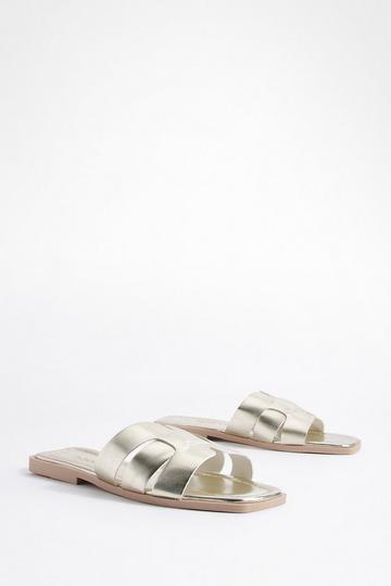 ADORE SANDALS GOLD METALLIC LEATHER, 52% OFF