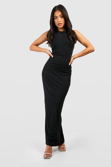 Petite Mesh Racer Maxi Dress black