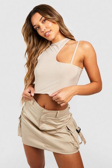 Cut Out Strappy Crop stone