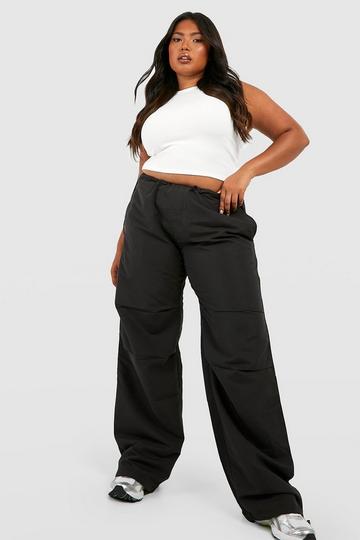 Grande taille - Pantalon cargo parachute black