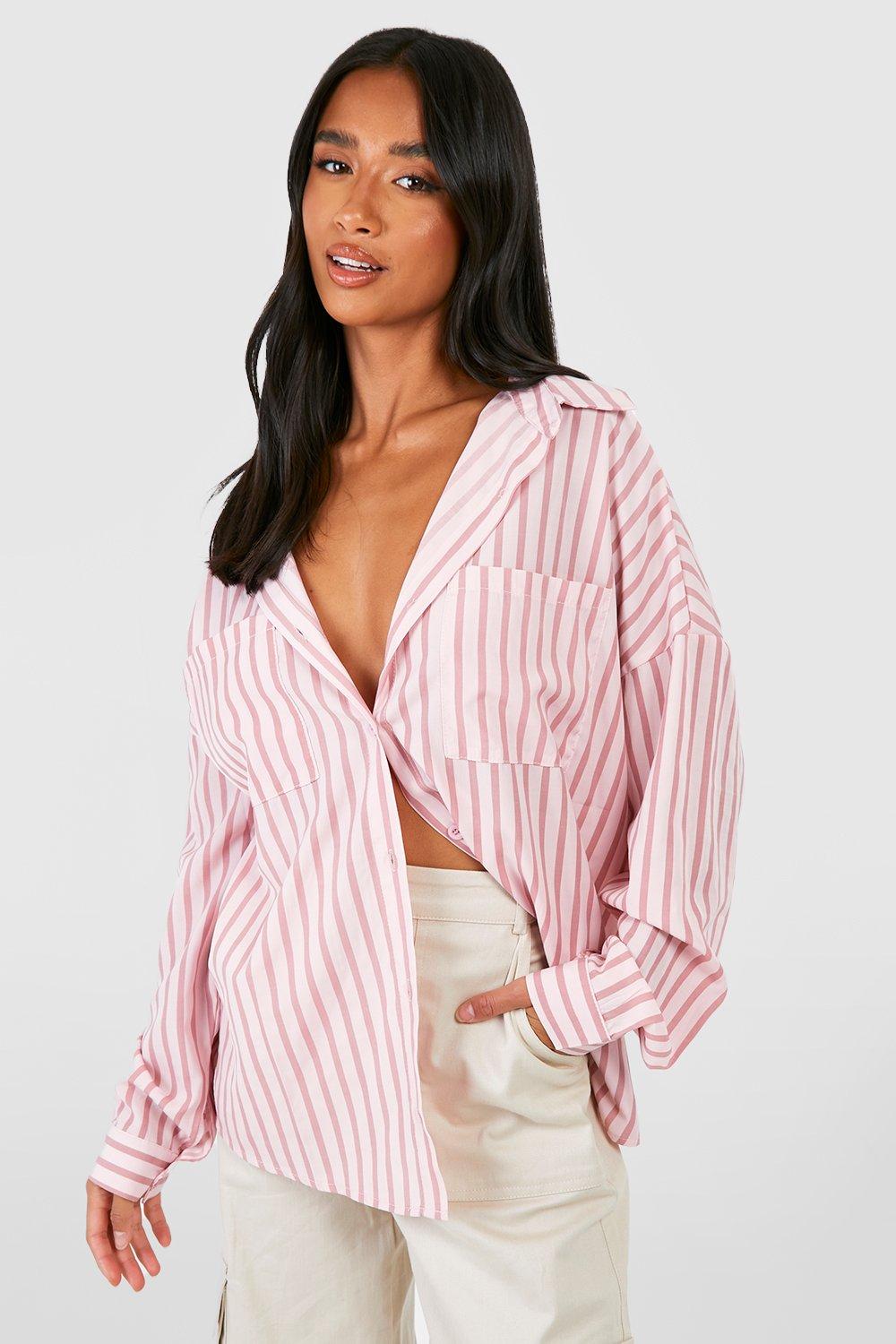 Pink striped shirt store womens