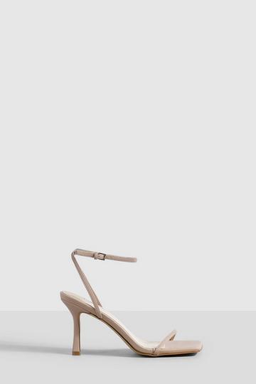 Skinny Strap Square Toe Barely There nude